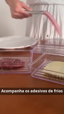Porta Frios com Tampa Hermético Queijo Presunto Organizadores Cozinha