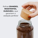 Kit Cantinho do Café - Café, Açúcar e Biscoitos | 3 potes de Vidro 810ml com Tampa Rolha + Adesivos