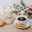 Kit Cantinho do Café - Café, Açúcar e Biscoitos | 3 potes de Vidro 810ml com Tampa Rolha + Adesivos