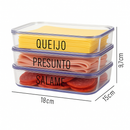 Porta Frios com Tampa Hermético Queijo Presunto Organizadores Cozinha
