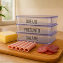 Porta Frios com Tampa Hermético Queijo Presunto Organizadores Cozinha