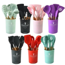 Jogo Completo de Utensílios de Cozinha de Silicone Itens Essenciais para sua Casa KIT C/12