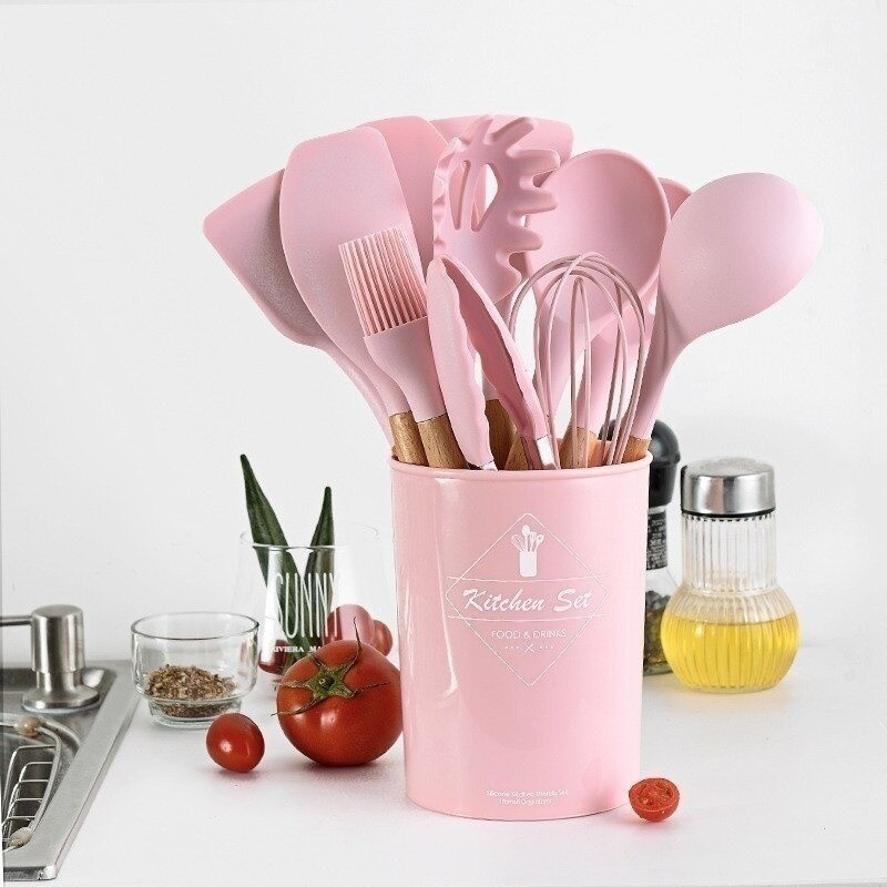 Jogo Completo de Utensílios de Cozinha de Silicone Itens Essenciais para sua Casa KIT C/12