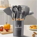Jogo Completo de Utensílios de Cozinha de Silicone Itens Essenciais para sua Casa KIT C/12